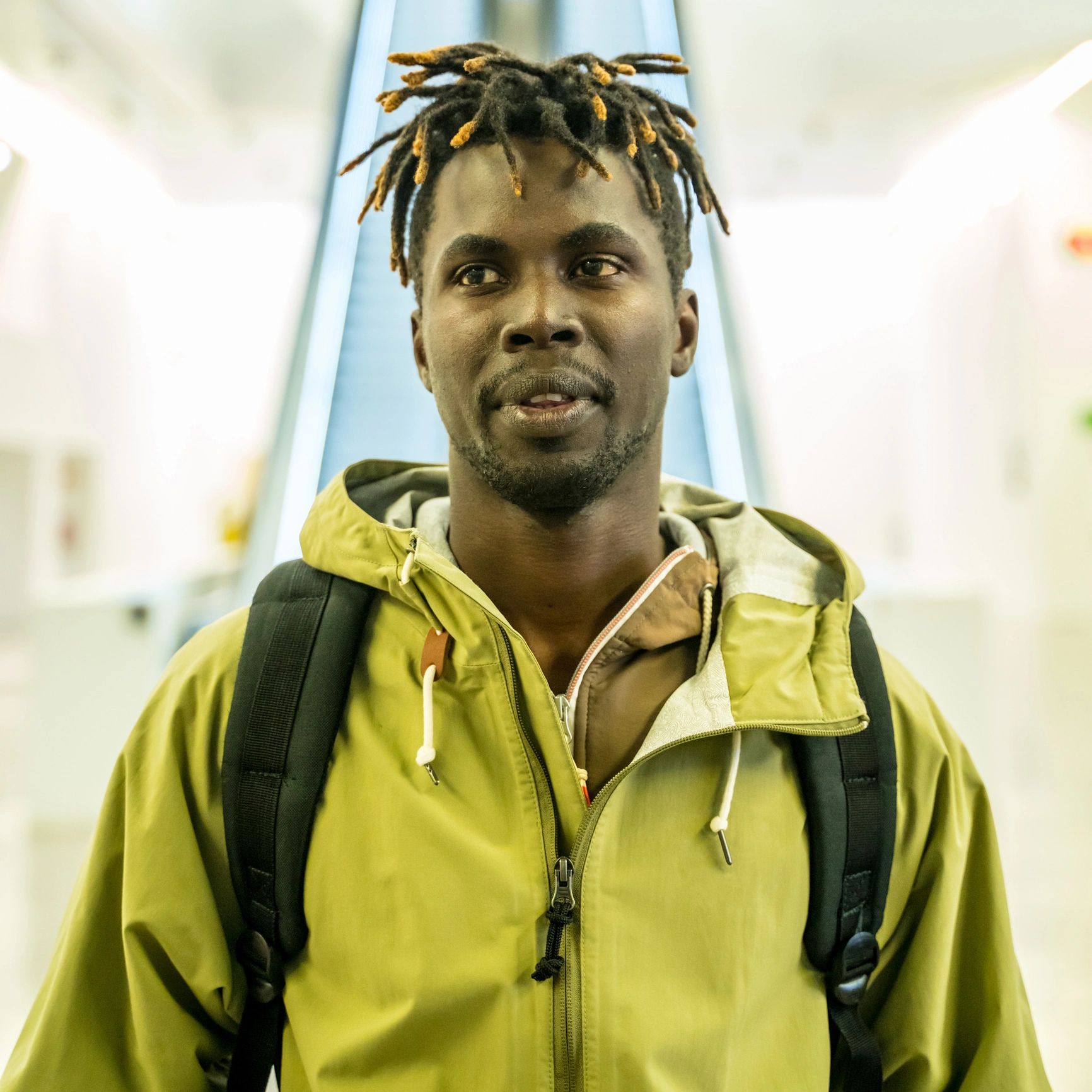 Portrait of a student traveler in a city